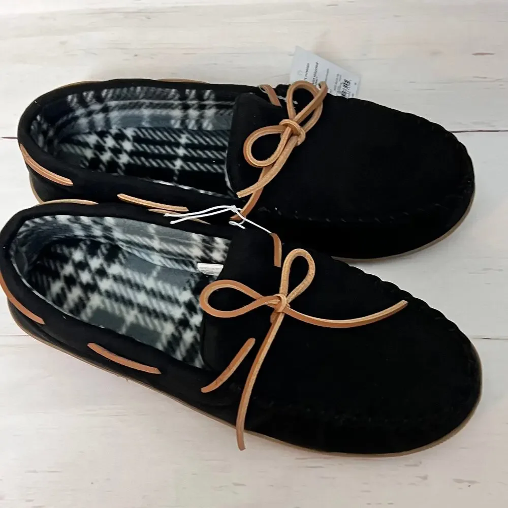 Sonoma Men's Adult Olive Black Trapper Moccassin Slippers Sz XL